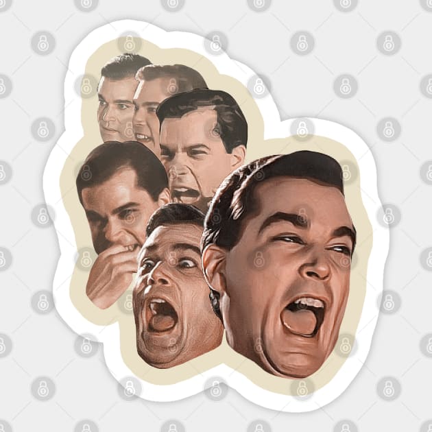 Ray Liotta as Henry Hill Laughing Goodfellas Mafia Gangster Movie Sticker by darklordpug